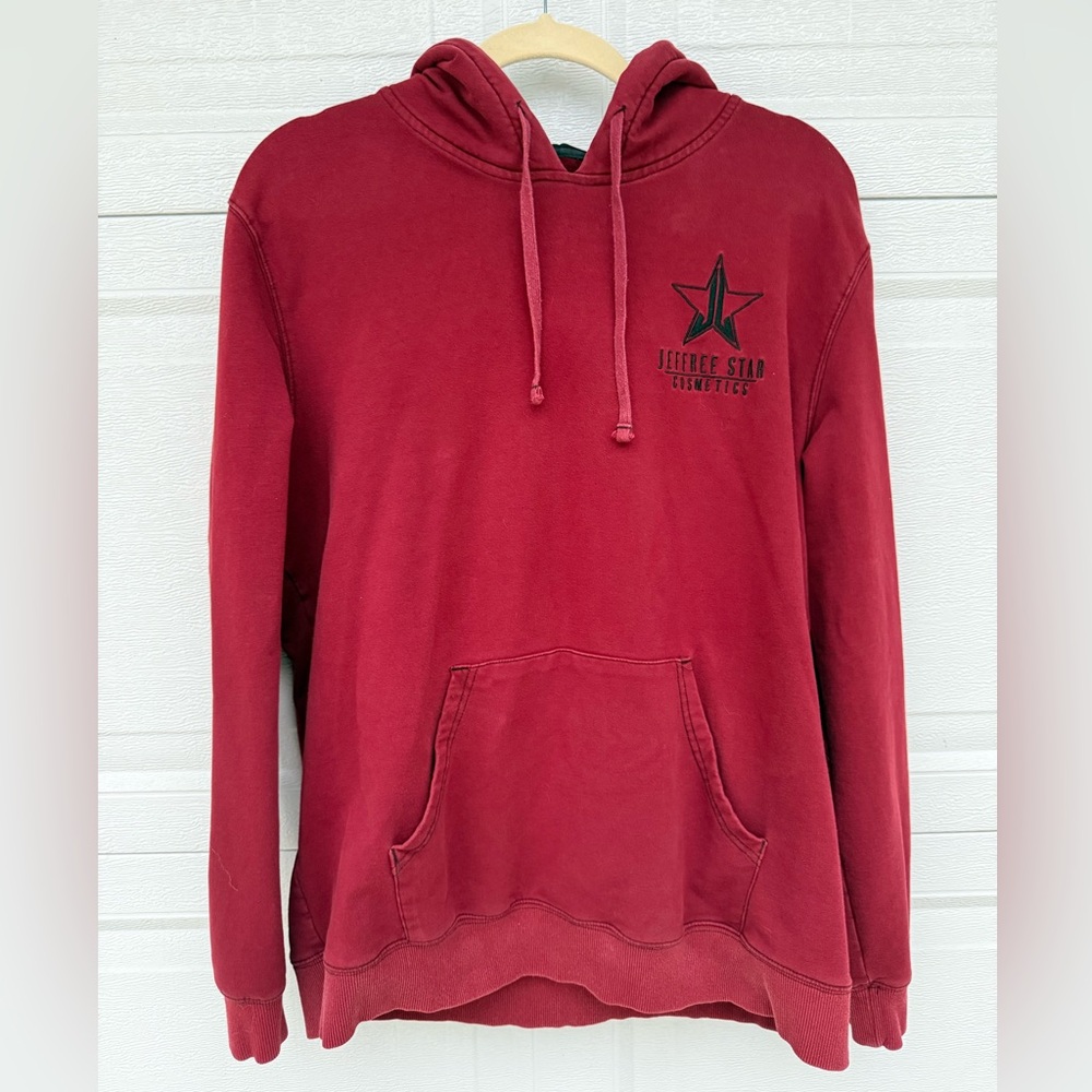 Jeffree Star Cosmetics Reddish stitched logo Women’s XL Hoodie velvet hood